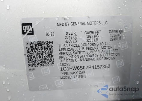 2023 Chevrolet Bolt Ev Fwd 1Lt из США, поврежденный, VIN 1G1FW6S07P4157352